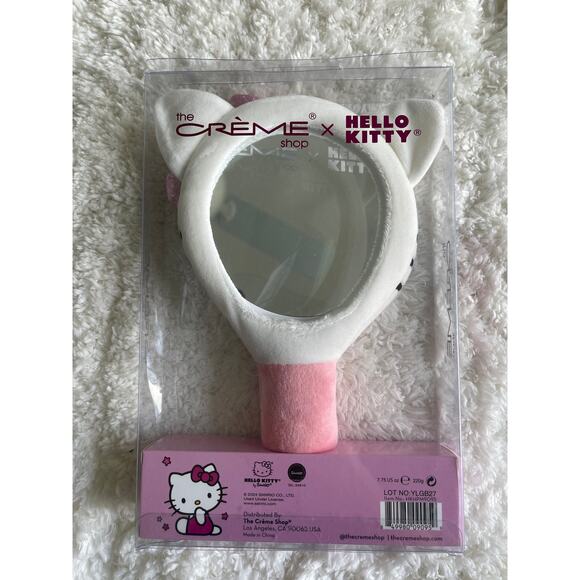 Hello Kitty The Creme Shop X Luxury Limited Edition Plush Handheld Mirror NEW - Picture 2 of 8